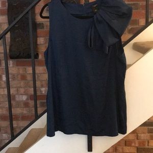 Blue Ann Taylor blouse with pleated detail